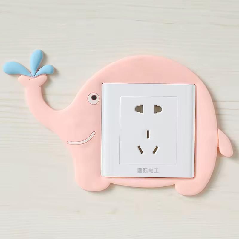 Cute Cartoon Power Socket Stickers Assorted Color (Pack of 4)